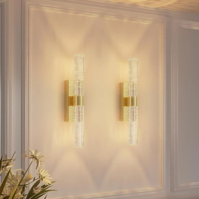 Battery Operated Gold Wall Sconces Set of 2 Rechargeable Battery Powered Wall Light with 12000mAh Not Hardwired Dimmable Wall Lamp Fixtures for Bedroom Living Room 15.3 Inches