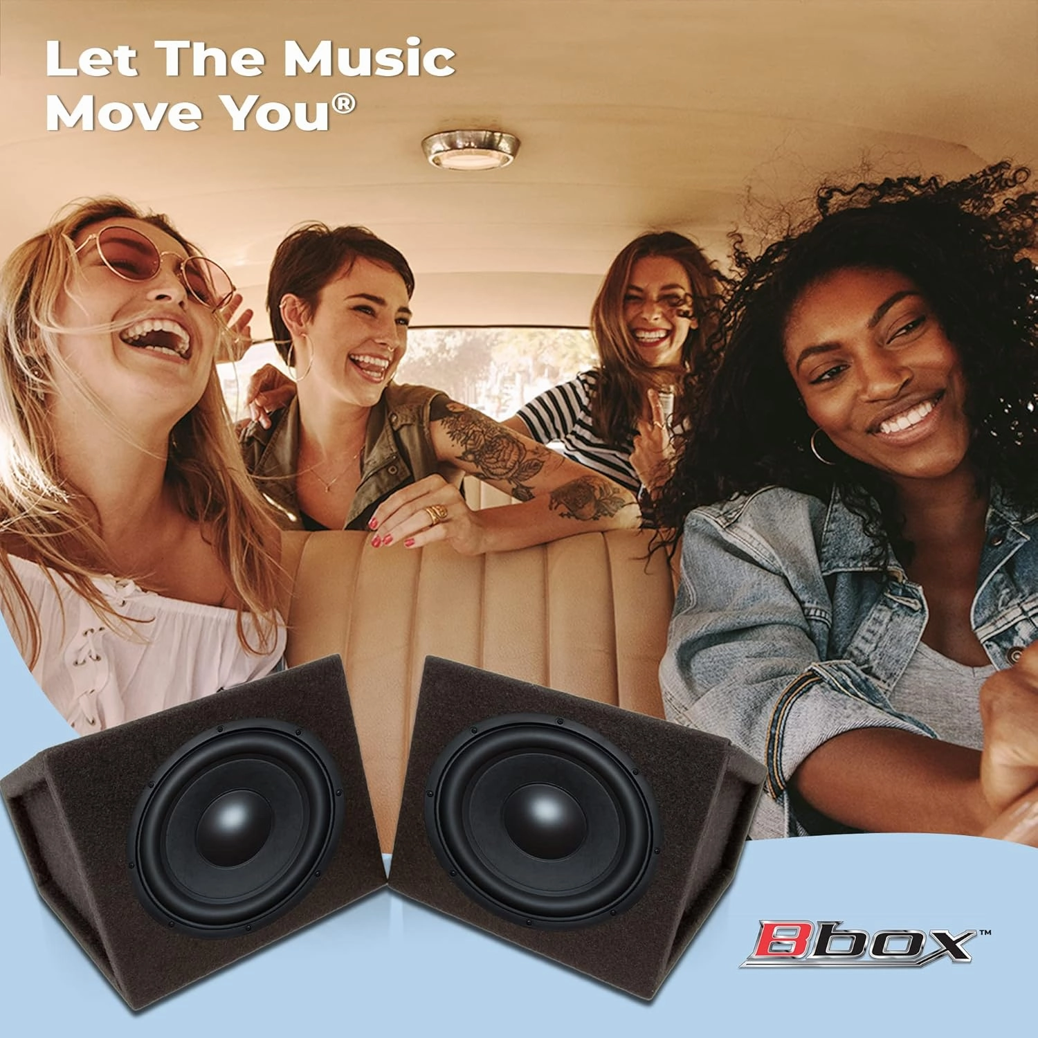 Bbox Pro Audio Tuned 6.5" Speaker Enclosures - Premium Speakers to Enhance Sound & Bass - Nickel Finish Speaker Terminals for Car or Truck - 18 Gauge Audio Cables - Speaker Set of 2 (Black)