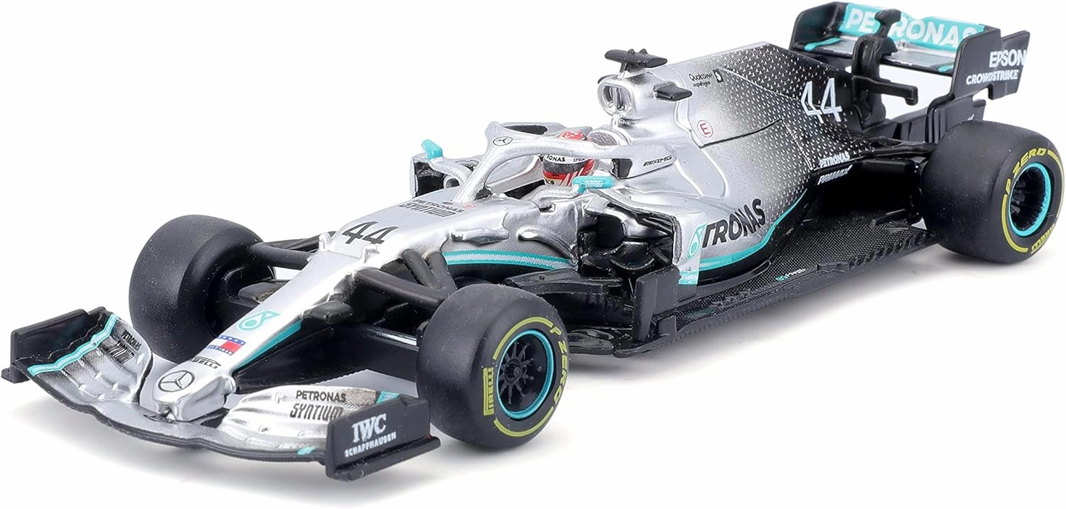 Bburago 1:43 F1 Mercedes AMG Petronas W10 EQ Power  with HEMLET Hamilton