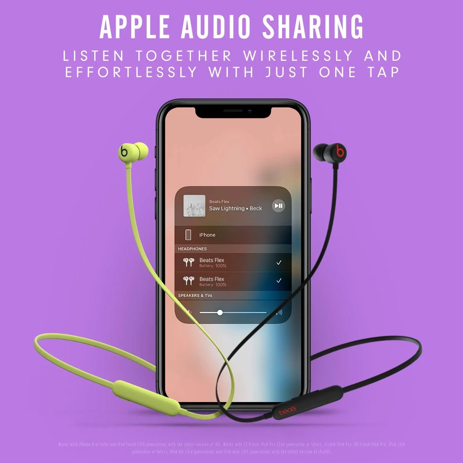 Beats Flex with Apple 20W USB-C Power Adapter - Yuzu Yellow