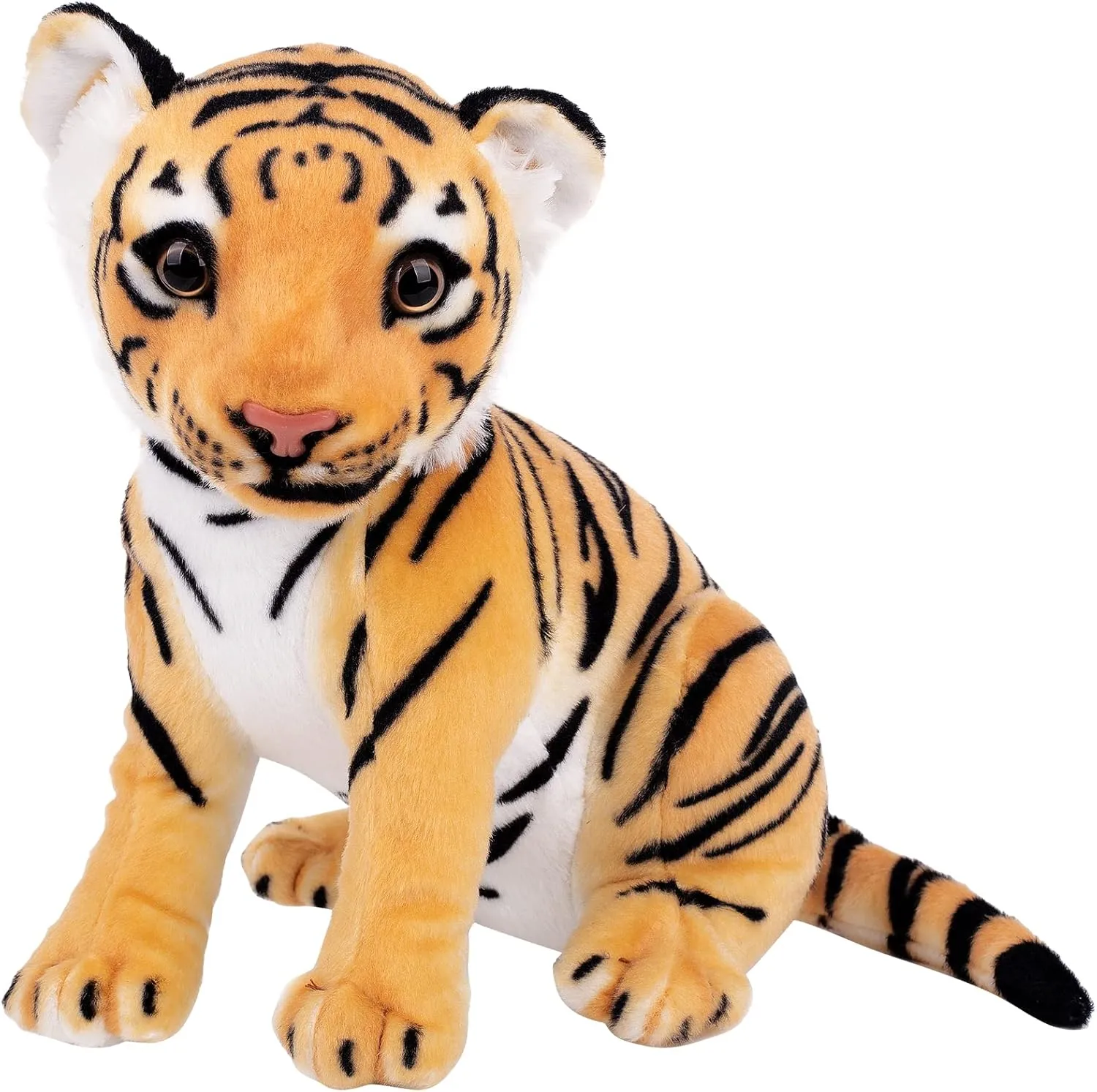 Berry President Stuffed Animal Toys, Plush Toys, Sitting Tiger Stuffed Toys, Lifelike and Lovely Animal Dolls, Gifts for 3  Boys and Girls (Yellow, 11 in)