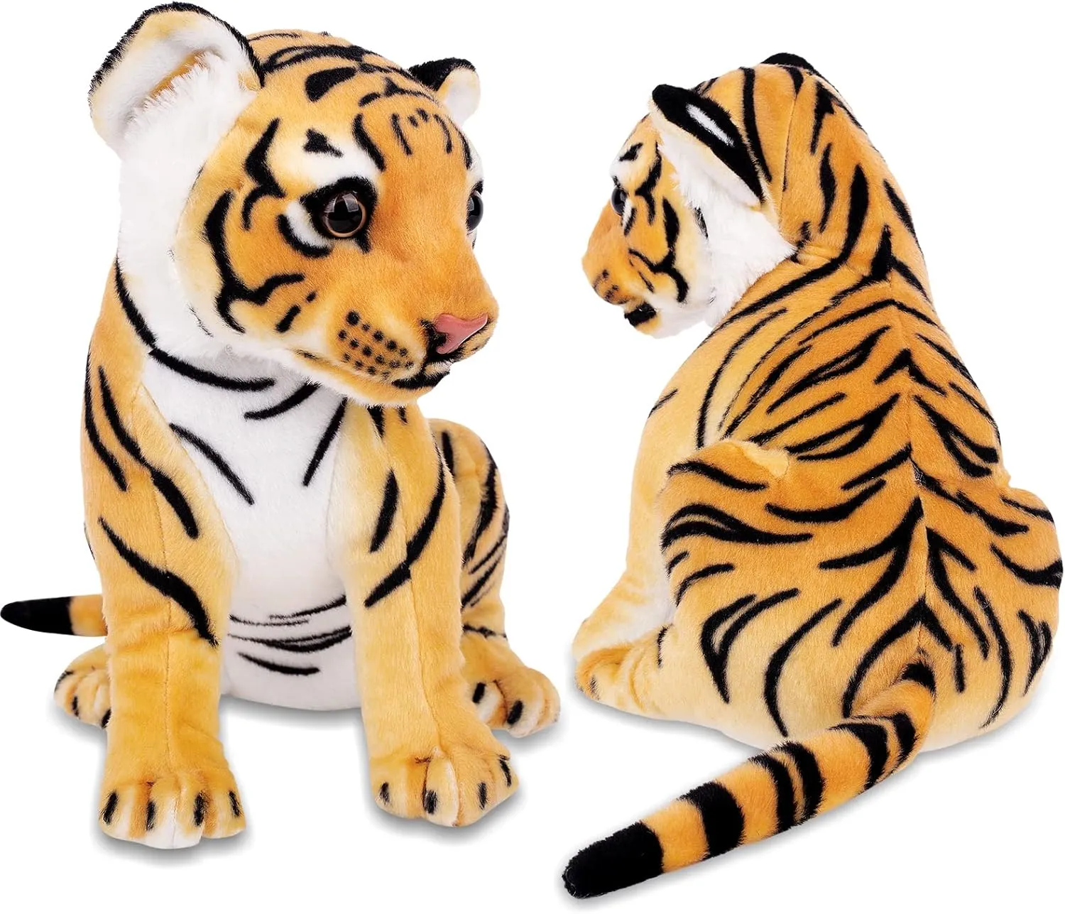 Berry President Stuffed Animal Toys, Plush Toys, Sitting Tiger Stuffed Toys, Lifelike and Lovely Animal Dolls, Gifts for 3  Boys and Girls (Yellow, 11 in)