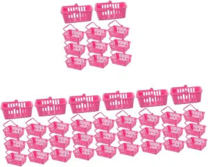 BESTonZON 48pcs Shopping Baskets Handles for Doll House for Landscape Decoration and Pretend Play Lightweight and Compact Design for Crafts and Home Decor