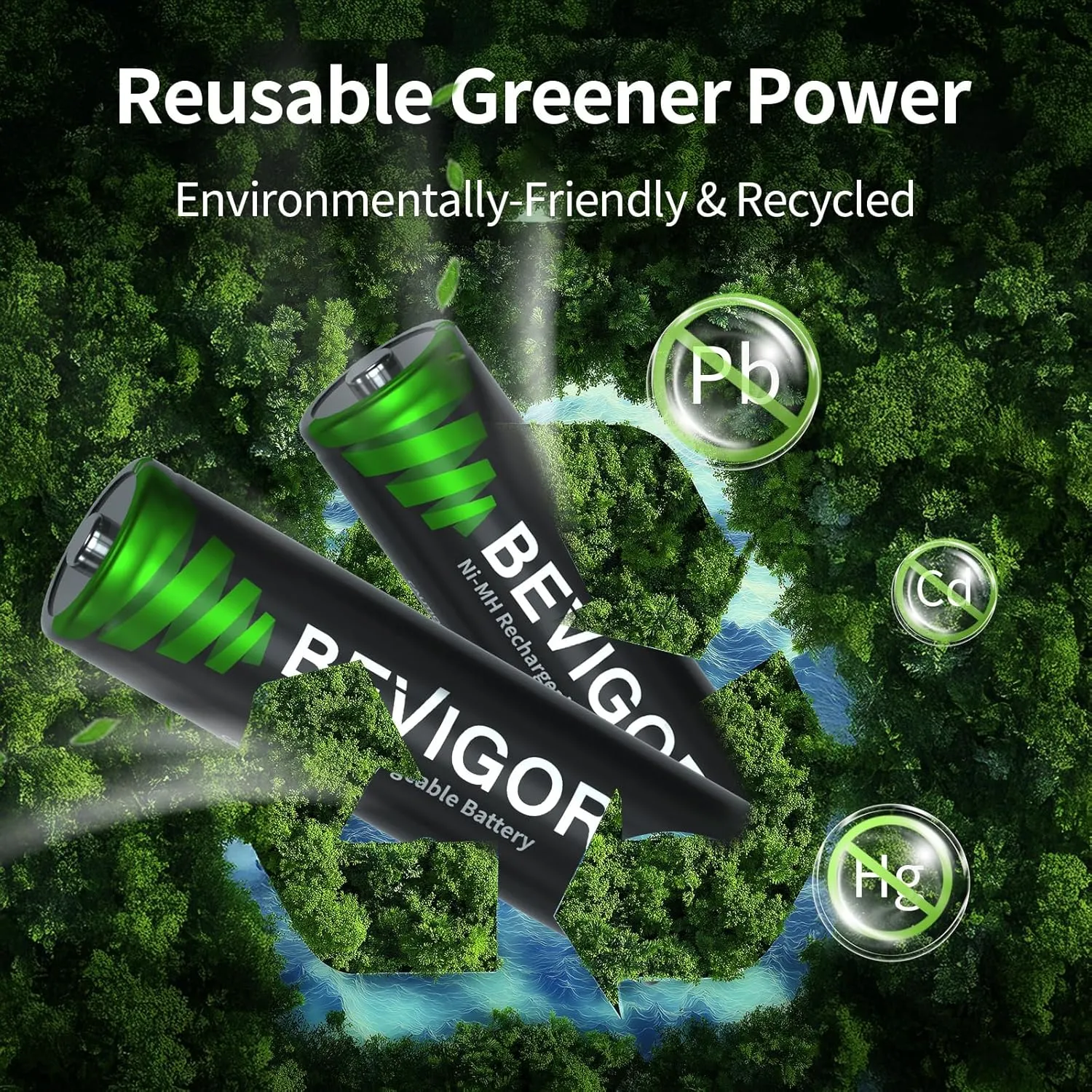 BEVIGOR 16 Sets AA AAA Rechargeable Batteries, High Capacity 8-Pack AA 2800mAh & 8-Pack AAA 1100mAh, 1.2V NiMH Low Self Discharge