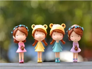 BHOOLU&GOOLU Cute Fairy Girl Figurines Action Figures - 4 Pcs Set ( Hight : 6 cm)
