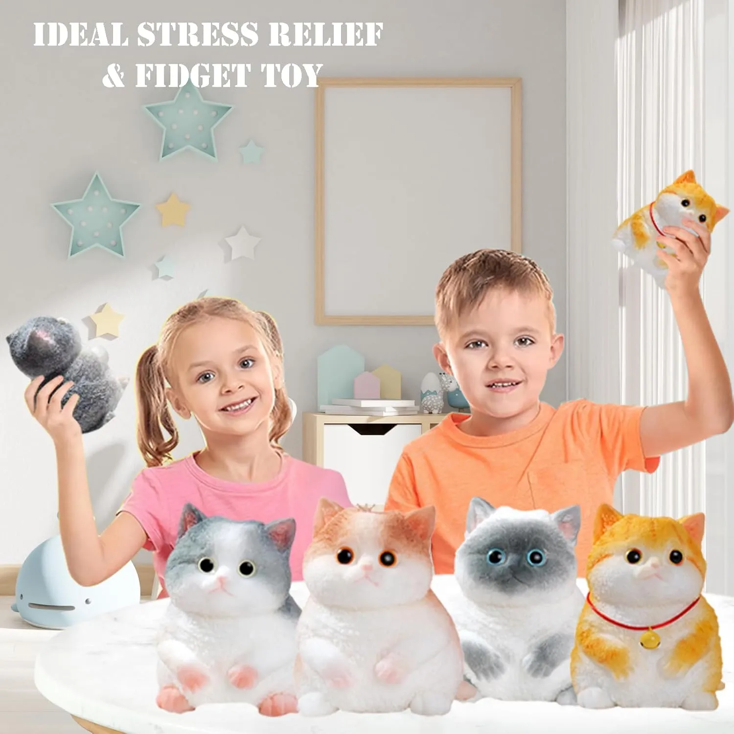 Big taba Squishy Cat, Handmade Squishy Cat for Adult/Kids, Stress Relief, Cute & Soft Cat Design, Perfect Squeeze Toys Gift for Relaxation and Fun - Dress Up Your Own Squishies Cat(Crown Cat)