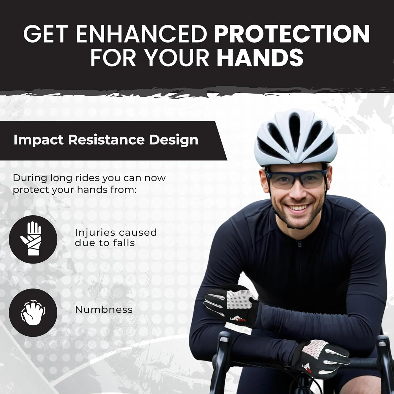 Bike Gloves for Men Women with Anti-Slip Shock-Absorbing Riding Pad, Light Weight Full Finger Cycling Gloves Touch Screen Breathable Mountain Biking Road Bicycle