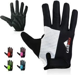 Bike Gloves for Men Women with Anti-Slip Shock-Absorbing Riding Pad, Light Weight Full Finger Cycling Gloves Touch Screen Breathable Mountain Biking Road Bicycle