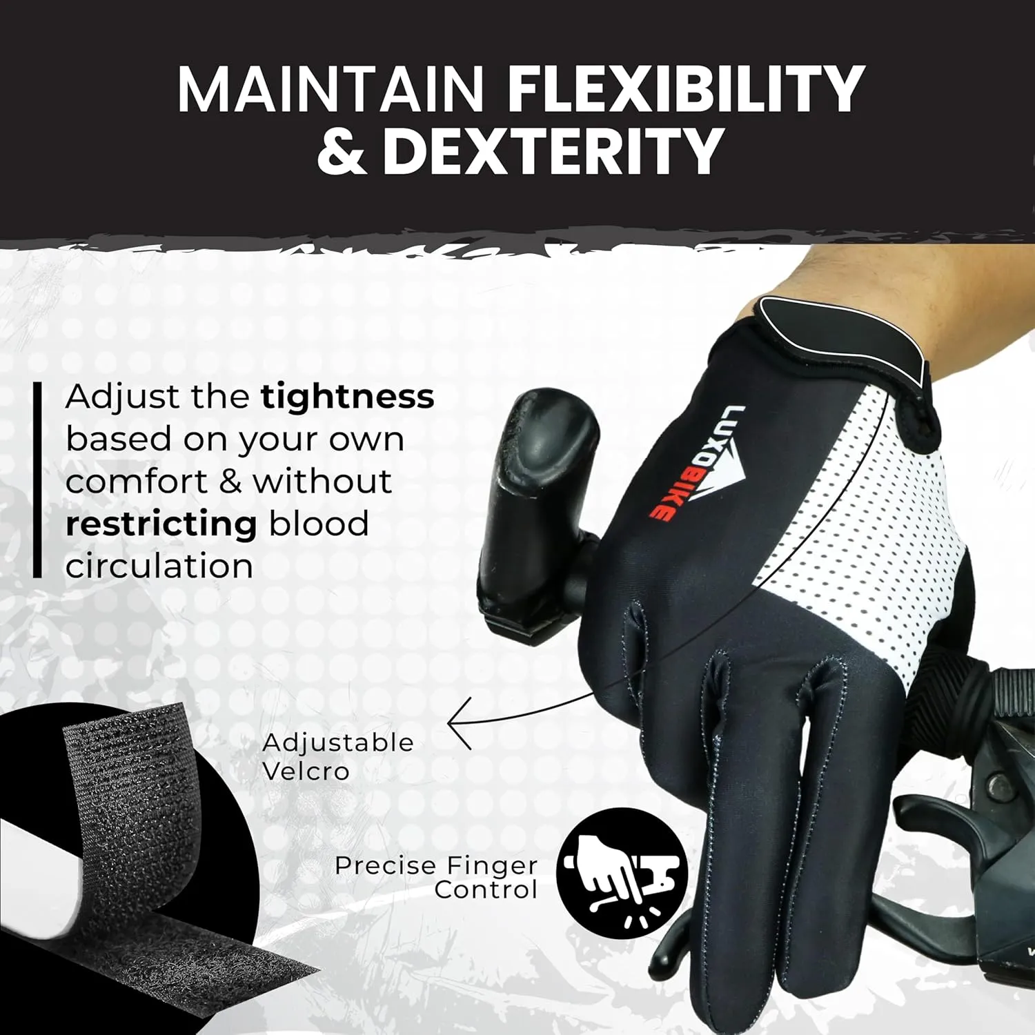 Bike Gloves for Men Women with Anti-Slip Shock-Absorbing Riding Pad, Light Weight Full Finger Cycling Gloves Touch Screen Breathable Mountain Biking Road Bicycle