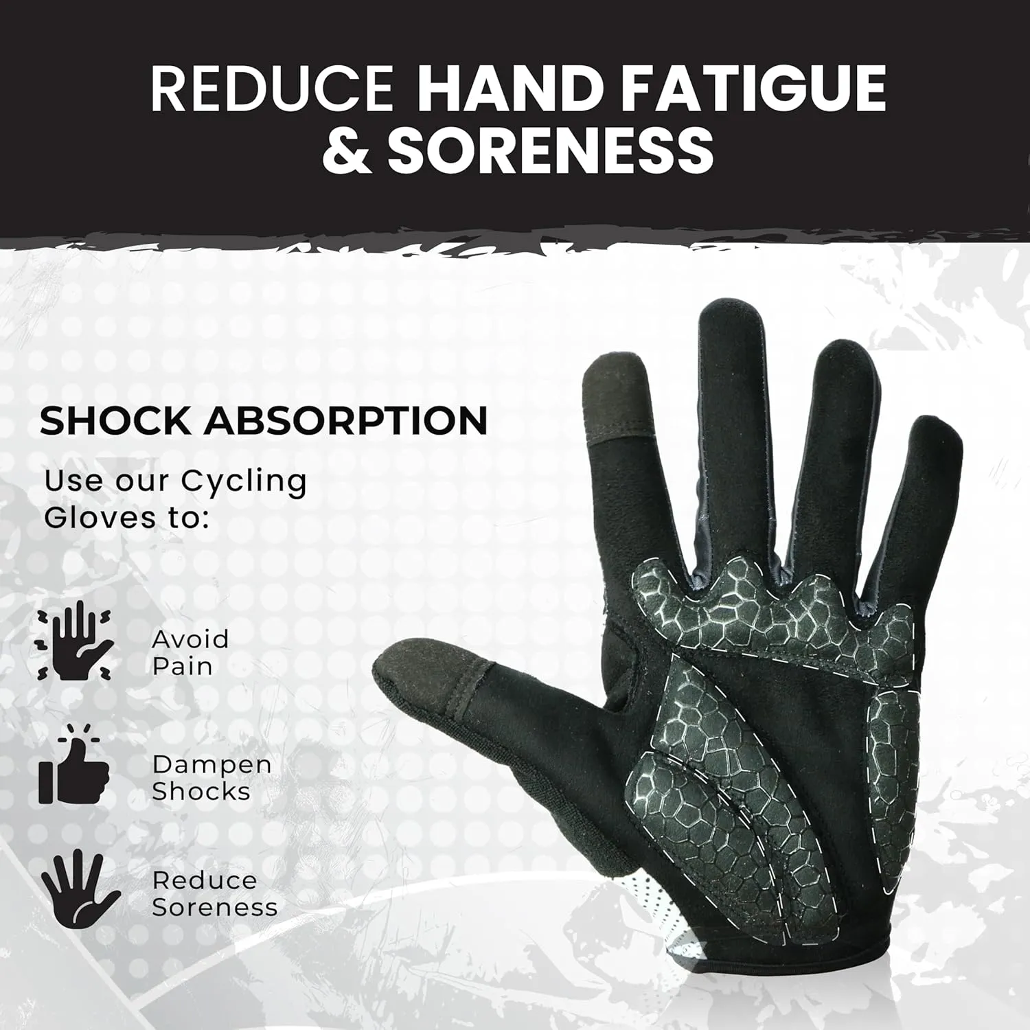 Bike Gloves for Men Women with Anti-Slip Shock-Absorbing Riding Pad, Light Weight Full Finger Cycling Gloves Touch Screen Breathable Mountain Biking Road Bicycle
