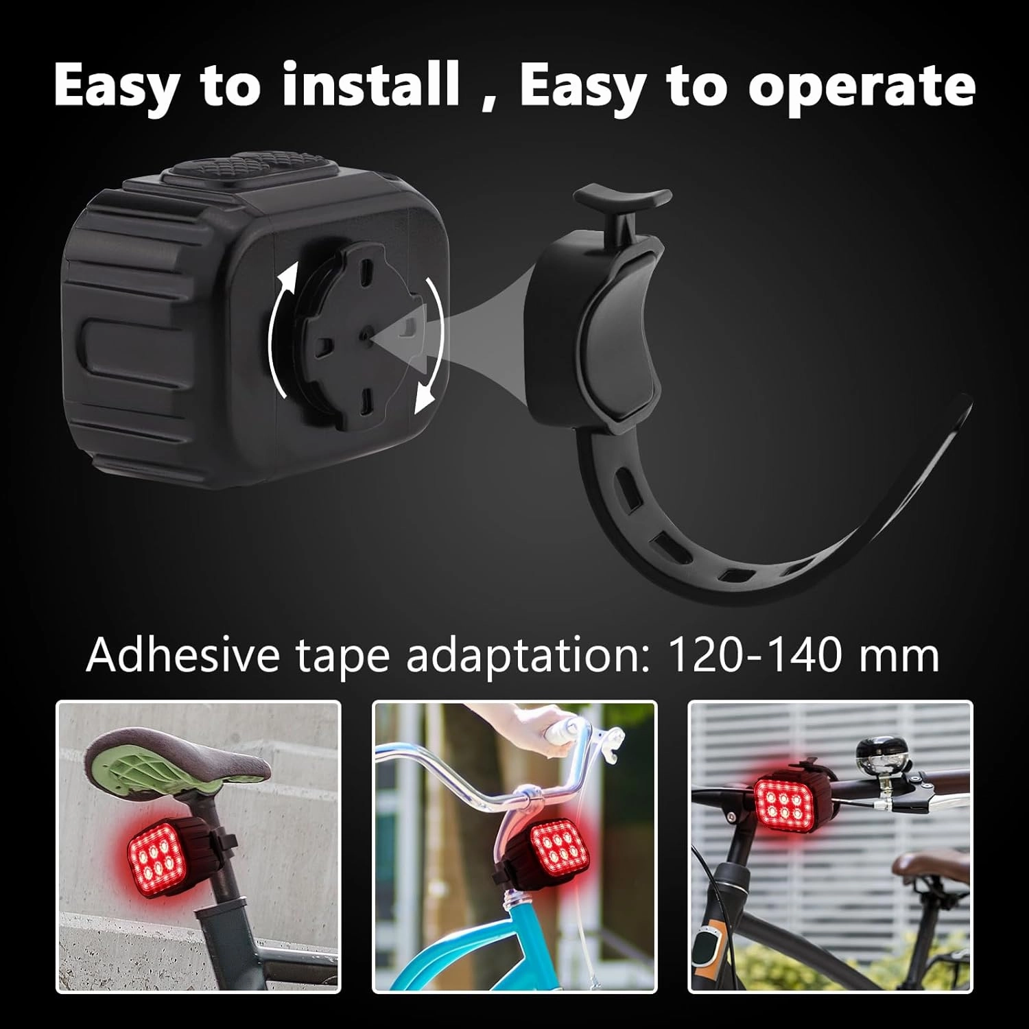 Bike Light Rechargeable Bicycle Lights Super Bright Headlight and Taillight Set LED Mountain Bike Lights Front and Back Flashlight