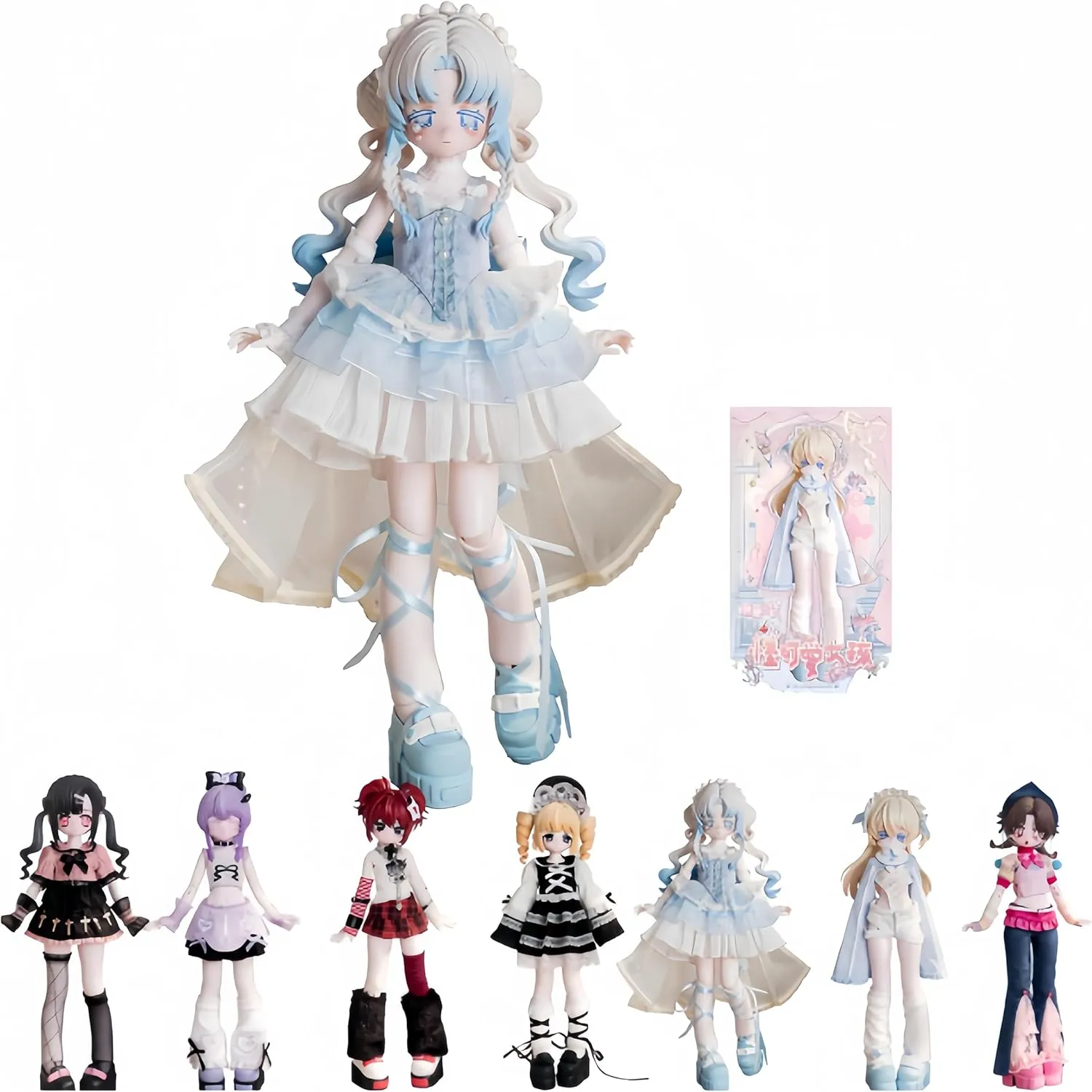 Bjd Blind Box 1/6 Bjd Doll,Ball Jointed Doll,Odd Cute Girl Series Action Figure,Collectible Gifts (Whole Set 6 Box (Non-repetitive))