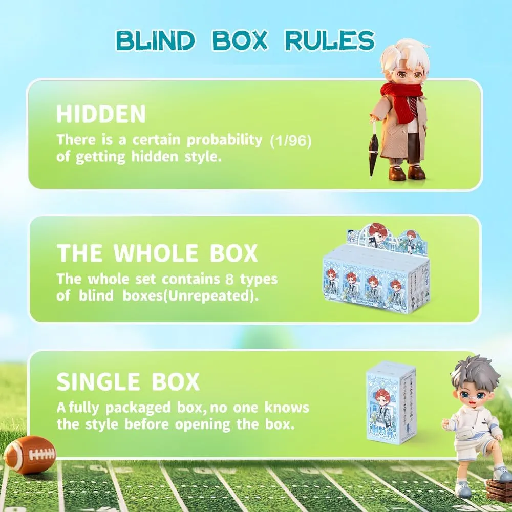 BJD Blind Box Male Classmate Series 1/12 Bjd Dolls Ob11 Cute Action Figure Toys Kawaii Anime Figures Gift (Single Box)