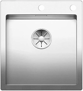 BLANCO 521632 Claron 400-IF/A Kitchen Sink Stainless Steel, 45 cm Unterschrank, Installation from Above-with Dashboard