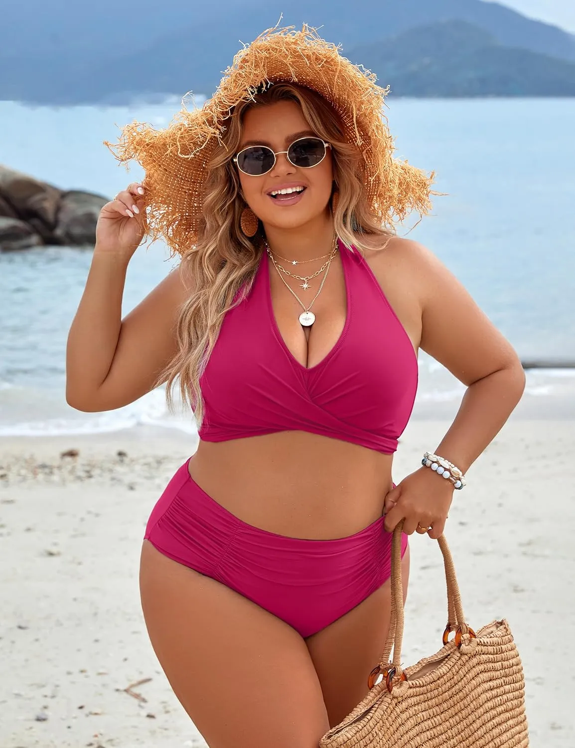 Blooming Jelly Womens Tummy Control Bathing Suits Modest High Waisted Bikini Sets Cute Halter 2 Piece Swim Suits 2025