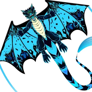 Blue Evil Dragon Kite for Kids & Adults，Extremely Easy to Fly，Outdoor Fun Kites Present Sports Adults Summer Children Line Kite (Blue Evil Dragon)