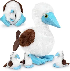 Blue Footed Booby Plush Plush Toy with 3 Small Babyies, Blue Footed Booby Stuffed Animal,Bird Collection……