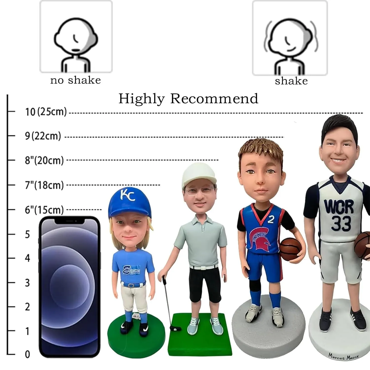 BobbleHeads Figurine Customized Doll, Fisherman in Black Hoodies and A Fish Custom Bobble Head, Bobble Head Figures Handmade Personalized Sculpture Gift for Men (Fisherman 4)