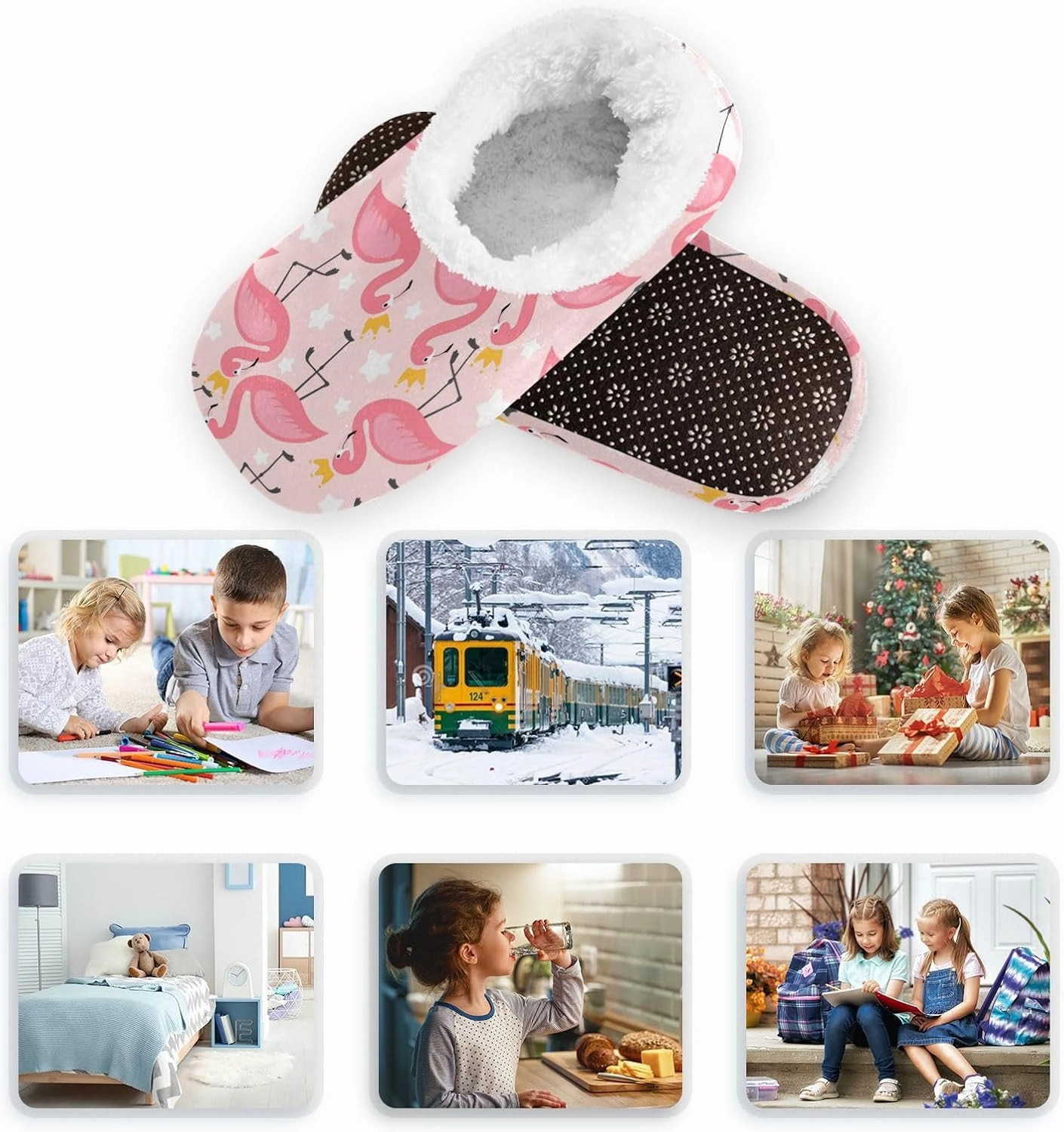 Boccsty Boys Girls Slippers for Kids House Slippers Toddler Home Shoes Winter Indoor shoes XS-S