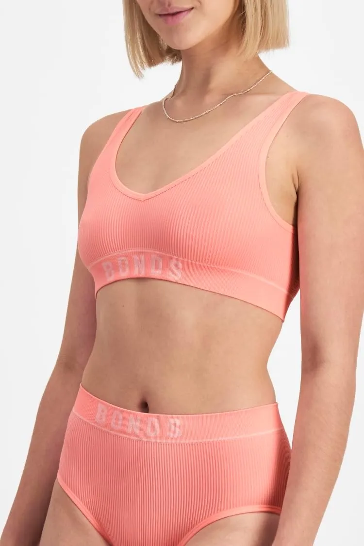 Bonds Seamless Stretch Rib Bralette with V-Neck for Women