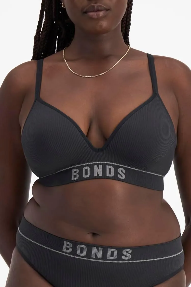 Bonds T-Shirt Stretch Rib Wireless Bra with Contour Cups for Women