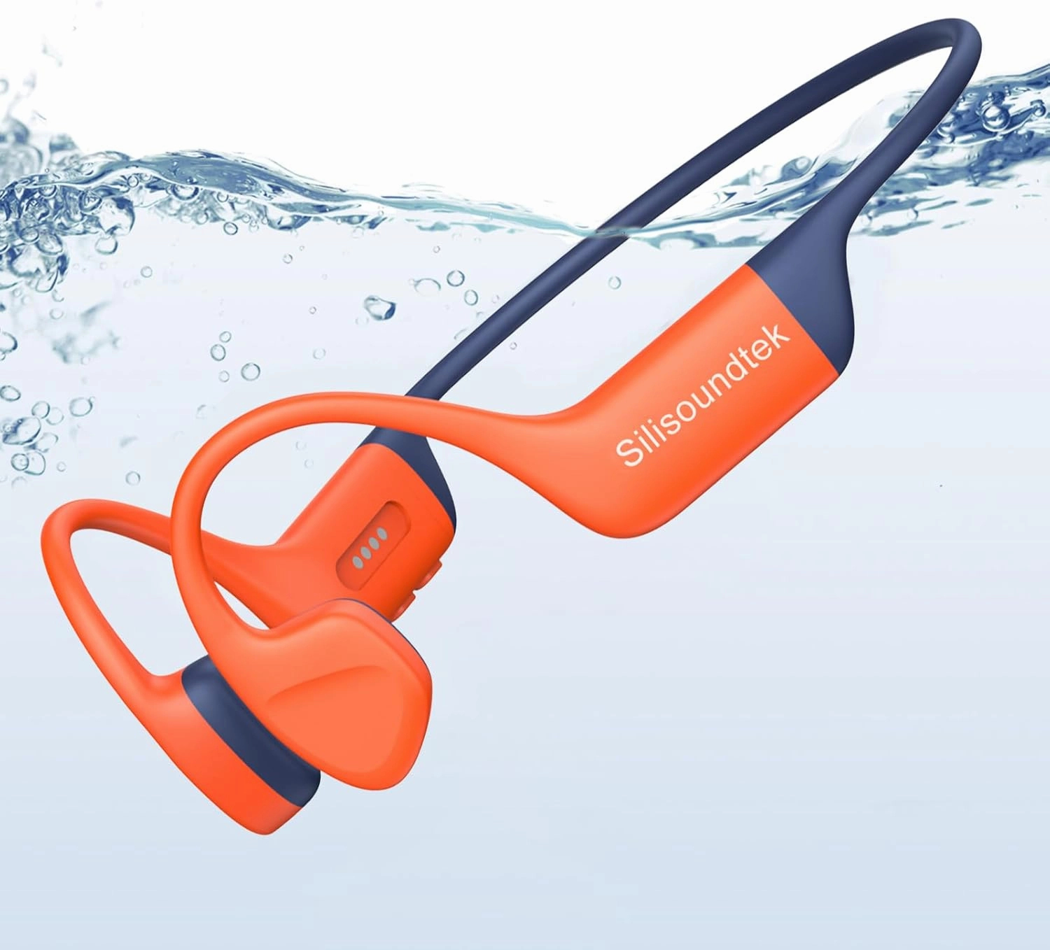 Bone Conduction Headphones Swimming,Waterproof IP68,Bluetooth 5.4, Built-in 32GB TF Swimming Headphones Underwater Music Player, Open Ear Bluetooth Earbuds (Orange)