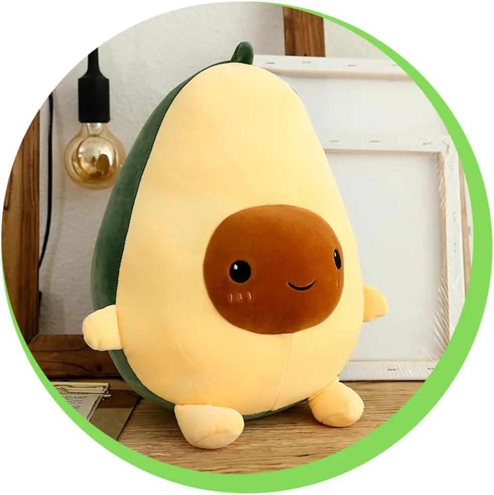 BOOBI Avocado Plush Doll Cute Toy Stuffed Pillow (9.8 in/13.7 in/23.6 in) Pretty Gift for Girl and Boy Friends (13.7 Inch)