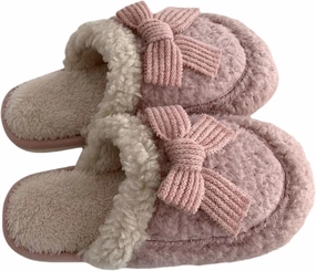 Bow slippers Plush cotton slippers Cotton slippers for men and women at home Warm cotton slippers Cotton slippers