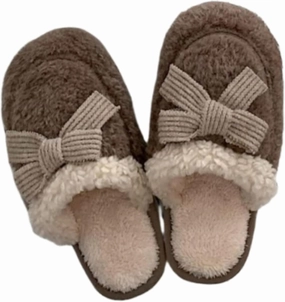 Bow slippers Plush cotton slippers Cotton slippers for men and women at home Warm cotton slippers Cotton slippers