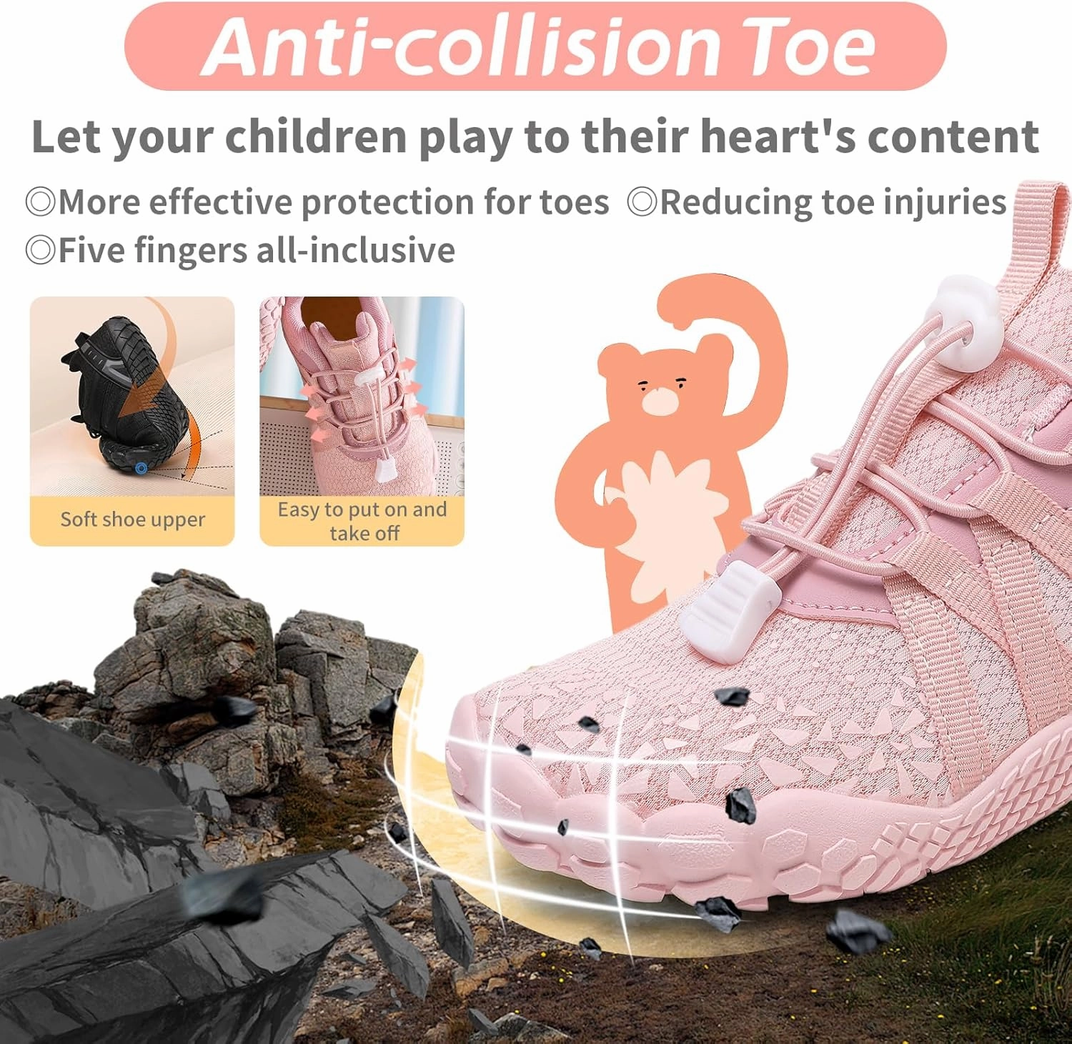 Boys Girls Barefoot Shoes Kids Toddler Wide Toe Box Minimalist Zero Drop Water Shoes Footwear Athletic Sneakers for Wrestling Hiking Camping Skateboard Climbing Running Training Sport Light Breathable