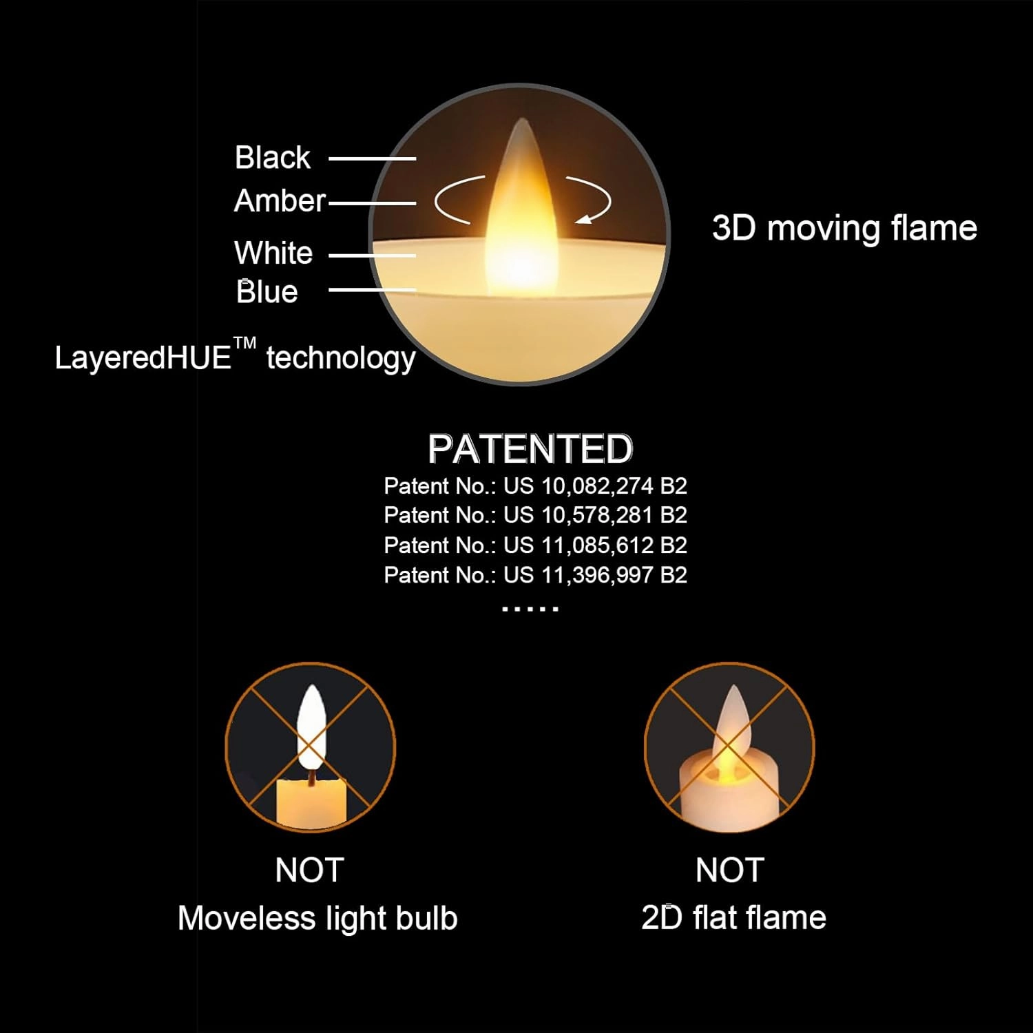 Brown Bark Wax Flameless Pillar Candles with Remote Timer, 3D Moving Flame Led Candles up to 400 Hours with 2AA Batteries, Set of 2(3''x6''), Remote Included (Brown).