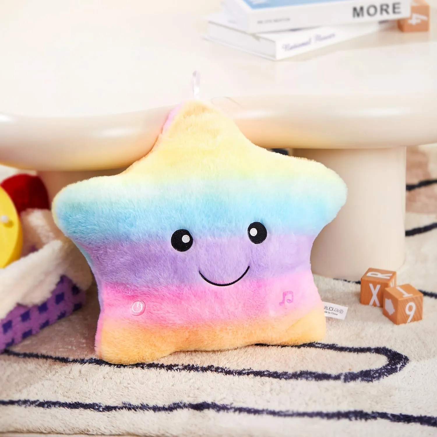 BSTAOFY 13‘’ Rainbow Creative LED Musical Glow Twinkle Star Lullaby Light up Stuffed Animal Toys Soothe Kids Emotions Birthday Christmas for Toddlers Kids