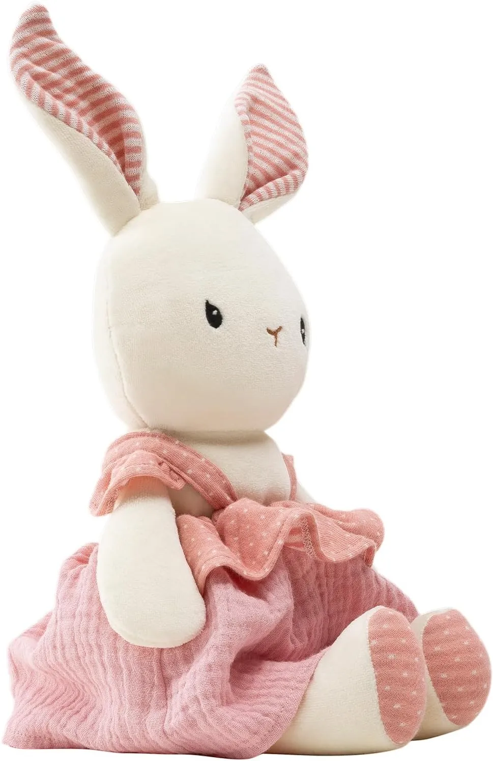 Bunny Stuffed Animal Organic Cotton Baby Plush Toys, 9" Easter Plush Bunny Soft Cuddly Toy for Babies and Toddlers