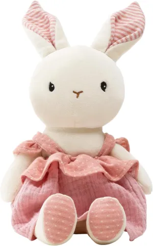 Bunny Stuffed Animal Organic Cotton Baby Plush Toys, 9" Easter Plush Bunny Soft Cuddly Toy for Babies and Toddlers