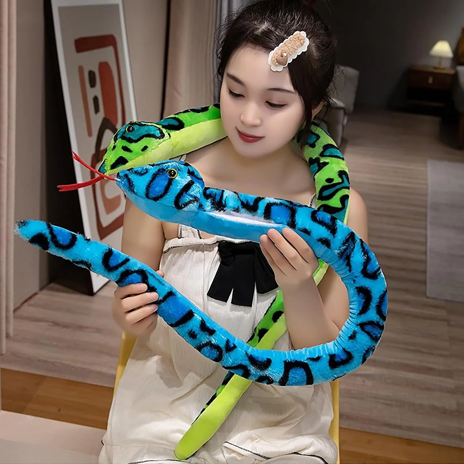 BXT Realistic 41'' LED Light Up Snake Stuffed Animal Snake Plush Toy Fun Glowing Up Stuffed Animal Snake Plush Toy for Kids Christmas Halloween Birthday Gifts