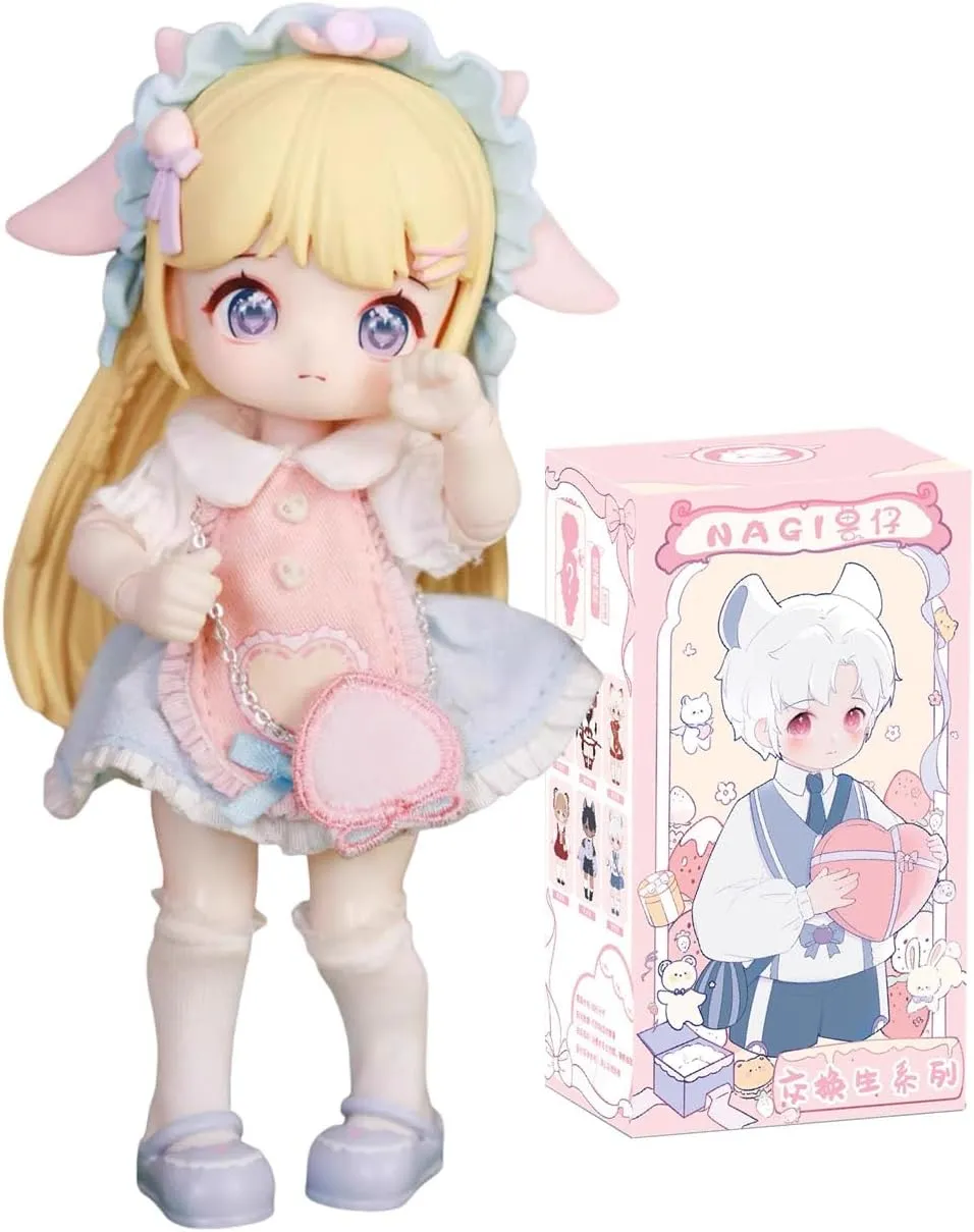 CALEMBOU BJD Dolls Blind Box Figure, Kawaii 1/12 Mechanical Jointed Doll Surprise Toys Mystery Boxes Figures Collectible Action Figure Posable Dress Up Doll for Girls Boys (1 Single Box)