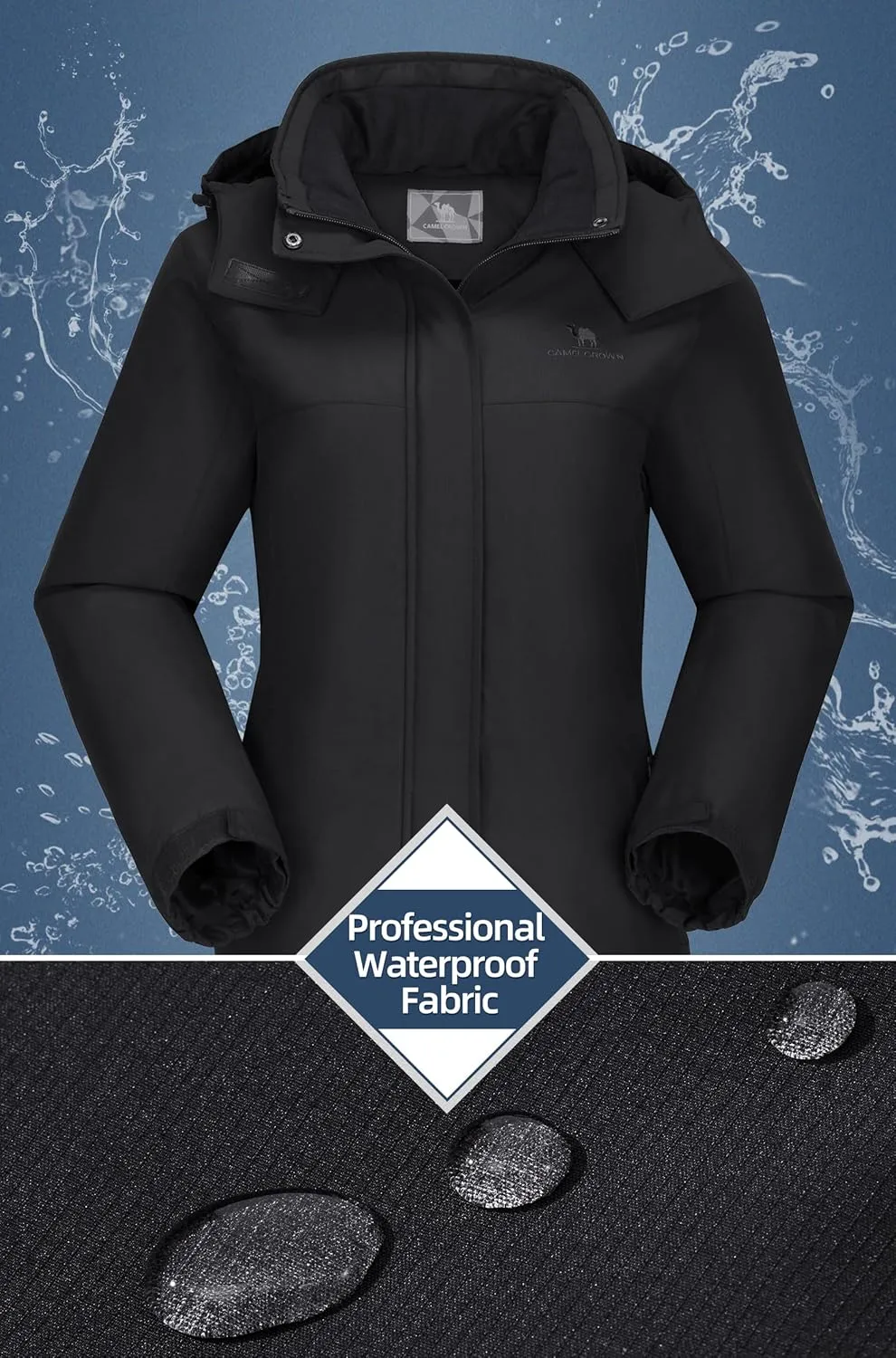 CAMEL CROWN Women's Ski Jacket Winter Snow Coat Warm Fleece Mountain Waterproof Female Jacket Snowboarding jackets