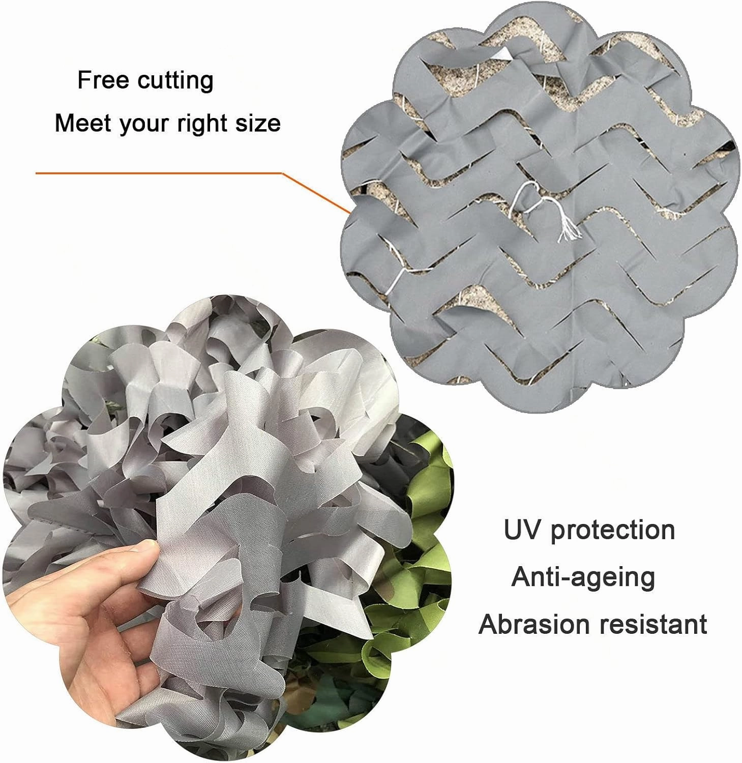 Camouflage net,outdoor hunting camouflage netting,lightweight sunscreen net,camouflage tents for military,party,decoration,UV resistant,oxford fabric camouflage netting rolls,Grey-6x12m(19.7*39.4ft)