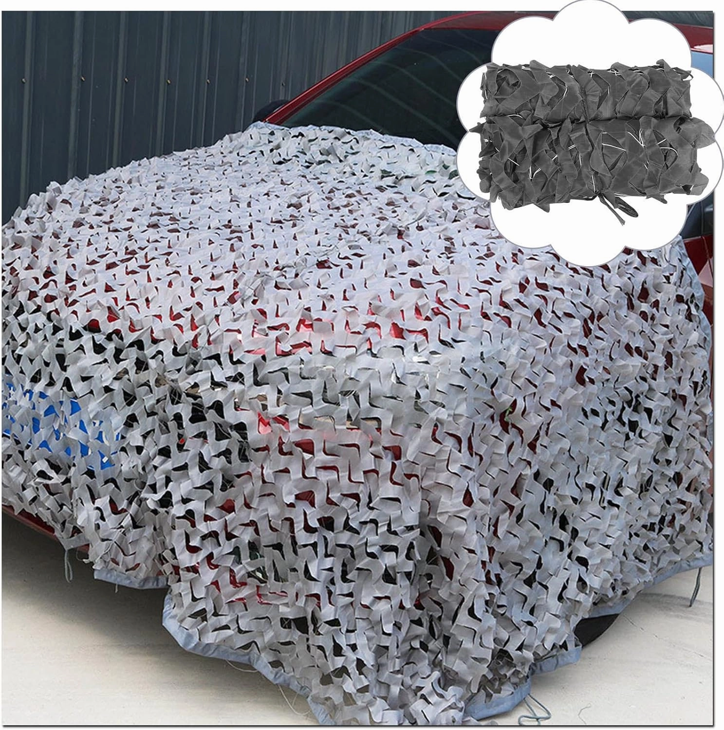 Camouflage net,outdoor hunting camouflage netting,lightweight sunscreen net,camouflage tents for military,party,decoration,UV resistant,oxford fabric camouflage netting rolls,Grey-6x12m(19.7*39.4ft)