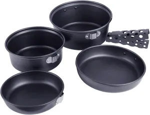 Camp Plates and Pans Sets Nonstick Backpacking Picnic Cooking Ultra-Lightweight Portable