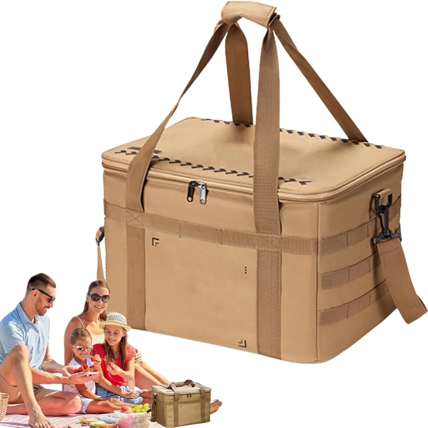 Camping Bags for Organizing - Soft Container Camping Storage Bag - 36L Insulated Cooler Case, Large Capacity Organizer for Water Beer Juice Fruits Milk Seafood Salad