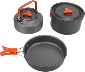 Camping Cooking Set, with Tea Kettle Storage Bag Frying Pan Portable Camping Cookware Set,Outdoor Cooking Set,Camping Kitchen Cooking Set, for 2 to 3 People
