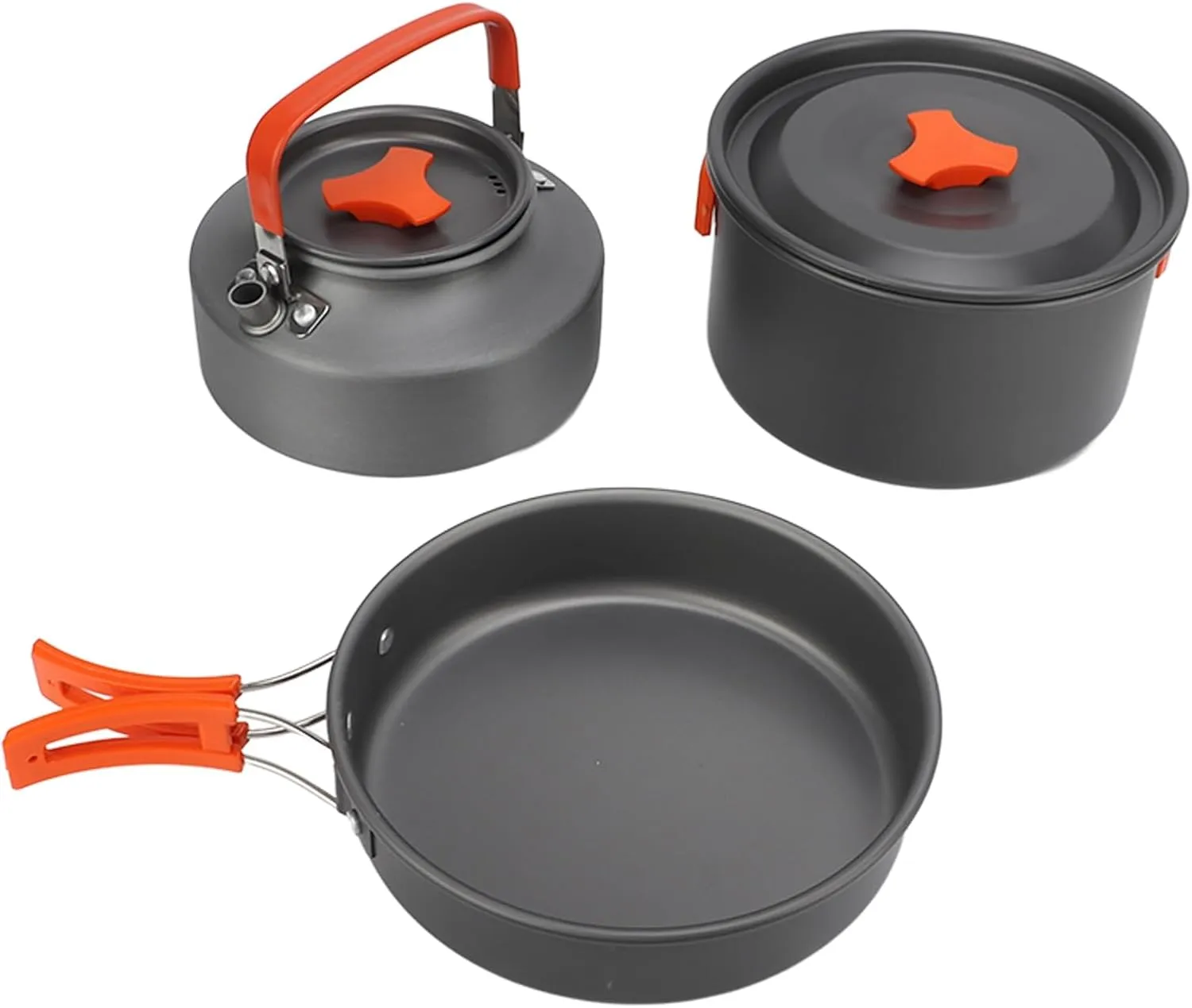 Camping Cooking Set, with Tea Kettle Storage Bag Frying Pan Portable Camping Cookware Set,Outdoor Cooking Set,Camping Kitchen Cooking Set, for 2 to 3 People