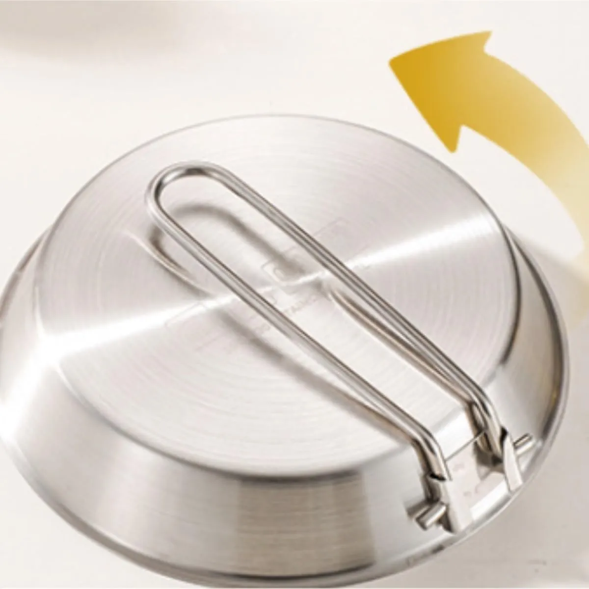 Camping Cookware 304 Stainless Steel Frying Pan Outdoor Flat Bottom Frying Pan Portable Camping Cooker Survival Gear(20cm)