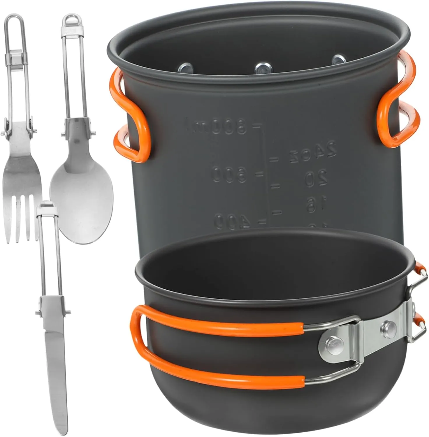 Camping Pot Set 1-2 Person Outdoor Cookware Portable Camping Supplies Easy to Clean Picnic Cooking Set