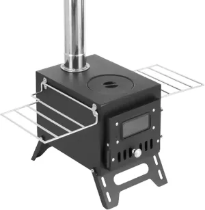 Camping Wood Stove for Tent,Compact and Portable, Hot Tent Stove,Doesn't Take Up Much Space, with Stainless Steel Storable Carrying Handle,can be Used for Heating/Cooking(Black)