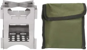 Camping Wood Stove, Portable Stainless Steel Folding Wood Burning Stove Mini Cooker, Backpacking Stove Wide Opening Convenient to Add Wood for Outdoor Camping Backpacking Travel Hiking Picnic
