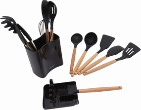 Camping Cookware Set Safe Lightweight Portable with Wooden Handle for Picnic Outdoor Mess Kit