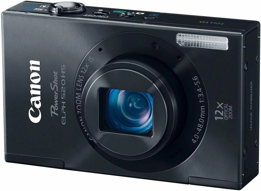 Canon PowerShot ELPH 520 HS 10.1 MP CMOS Digital Camera with 12x Ultra Wide-Angle Optical Image Stabilized Zoom Lens and Full 1080p HD Video (Black)