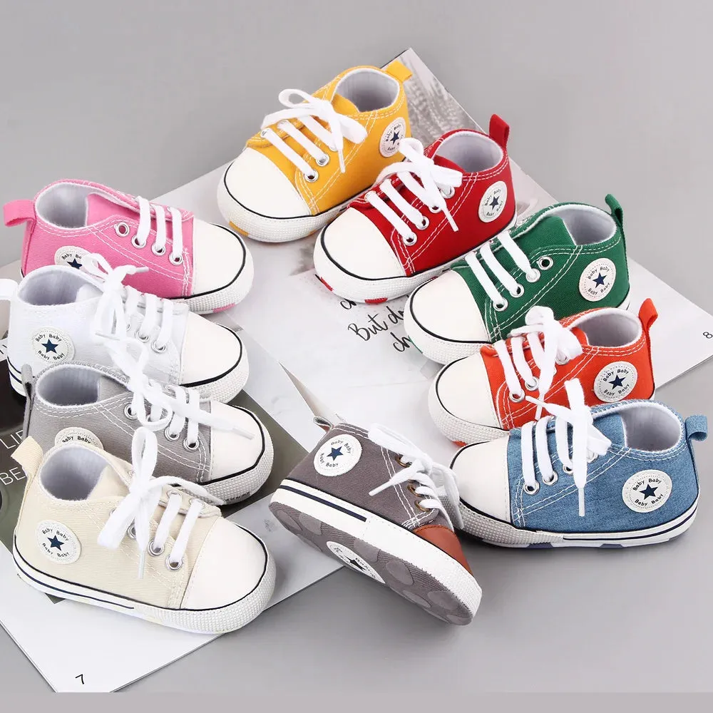 Canvas Baby Sneakers – Soft Sole First Walkers for Boys & Girls